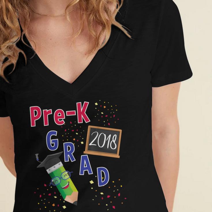 Pre Kindergarten Graduation 2018 Fun Graduate Shirt For Kids Women's Jersey Short Sleeve Deep V-Neck Tshirt