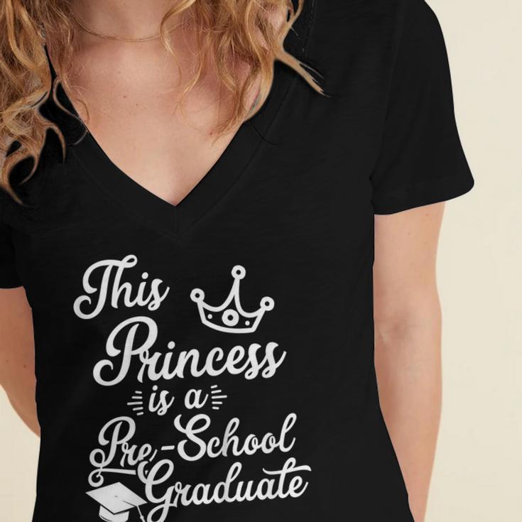 Pre-School Graduation For Girls Women's Jersey Short Sleeve Deep V-Neck Tshirt