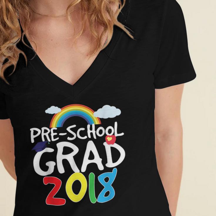 Preschool Graduation 2018 Last Day School Pre K Women's Jersey Short Sleeve Deep V-Neck Tshirt
