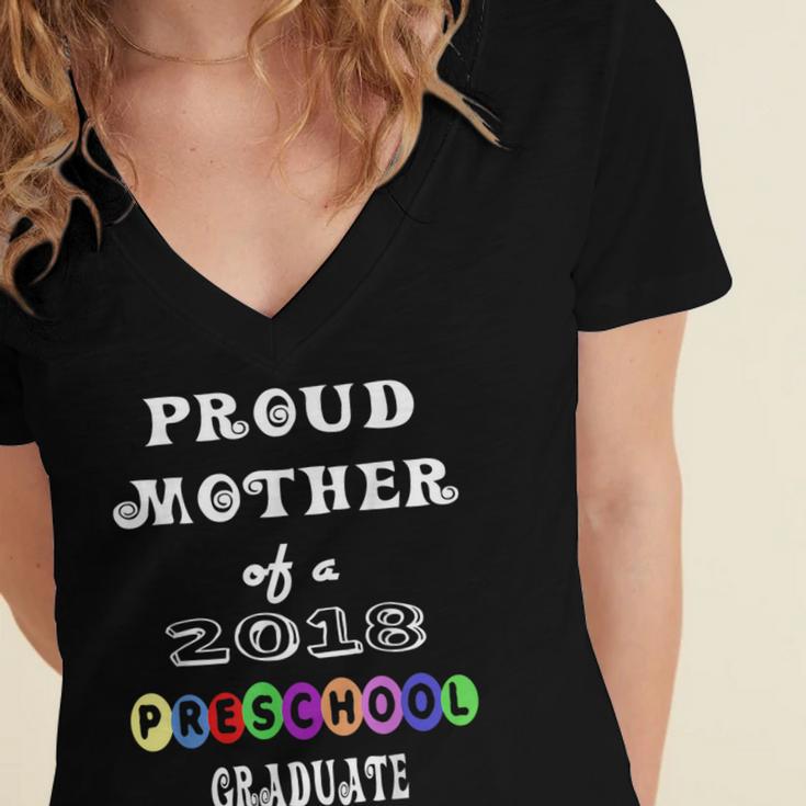 Preschool Graduation Proud Mother Of Class 2018 Women's Jersey Short Sleeve Deep V-Neck Tshirt