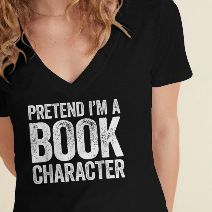 Pretend I'm A Book Character Shirt Adult Kids Costume Women's Jersey Short Sleeve Deep V-Neck Tshirt Pretend I'm A Book Character Shirt Adult Kids Costume Women's Jersey Short Sleeve Deep V-Neck Tshirt