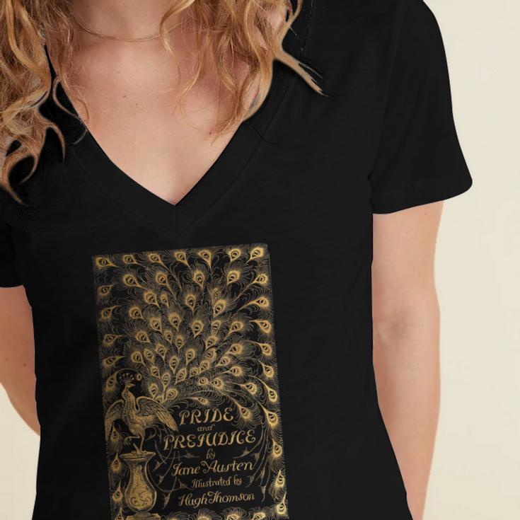 Pride And Prejudice Jane Austen Book Women's Jersey Short Sleeve Deep V-Neck Tshirt Pride And Prejudice Jane Austen Book Women's Jersey Short Sleeve Deep V-Neck Tshirt