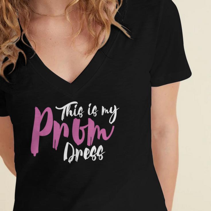 This Is My Prom Dress Shirt Senior Graduation Cute Tee Women's Jersey Short Sleeve Deep V-Neck Tshirt