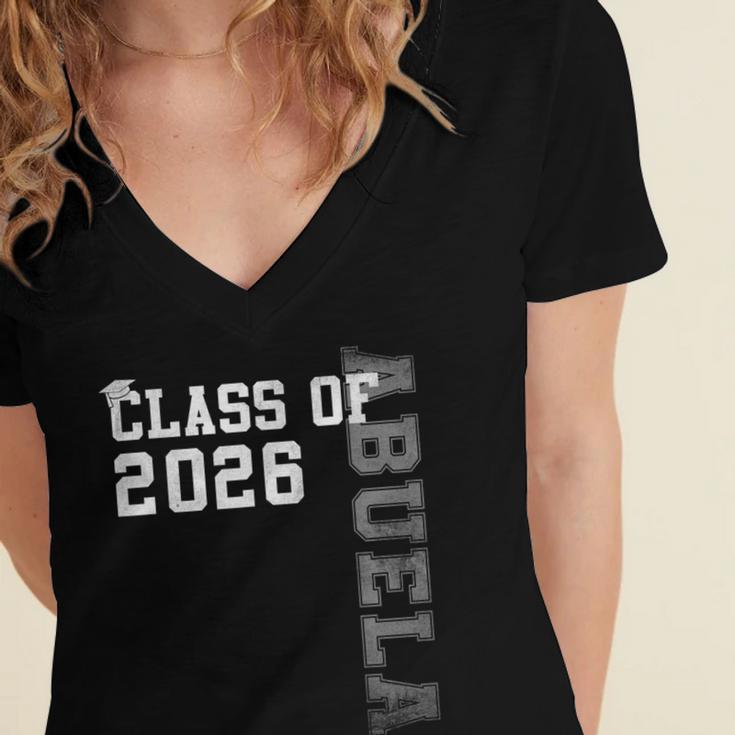 Proud Abuela Of A 2026 Graduate Grad Senior Graduation Women's Jersey Short Sleeve Deep V-Neck Tshirt