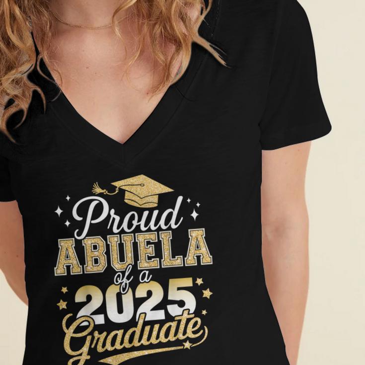 Proud Abuela Of a Class Of 2025 Graduate Senior Graduation Women's Jersey Short Sleeve Deep V-Neck Tshirt