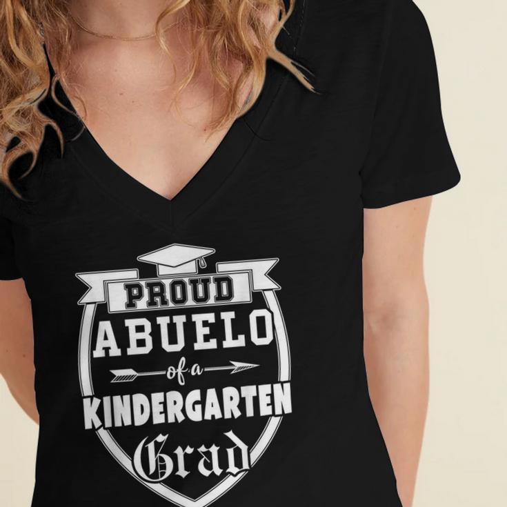 Proud Abuelo Of a Kindergarten Grad Grandpa Graduation Shirt Women's Jersey Short Sleeve Deep V-Neck Tshirt