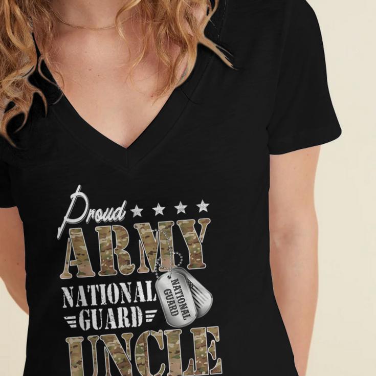 Proud Army National Guard Uncle National Guard Graduation Women's Jersey Short Sleeve Deep V-Neck Tshirt