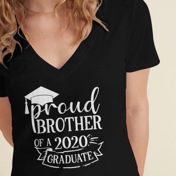 Proud Brother Of a 2020 Graduate Graduation Class Women's Jersey Short Sleeve Deep V-Neck Tshirt
