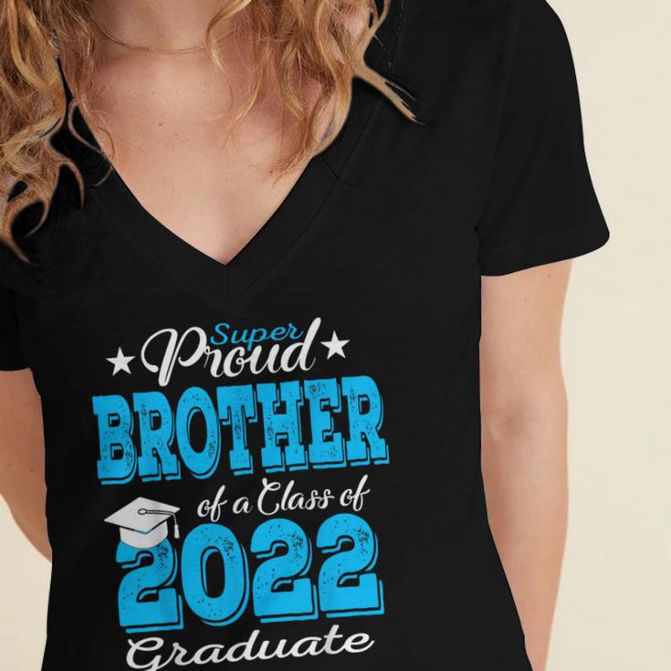 Proud Brother Of a 2022 Graduate Class Of 2022 Graduation Women's Jersey Short Sleeve Deep V-Neck Tshirt