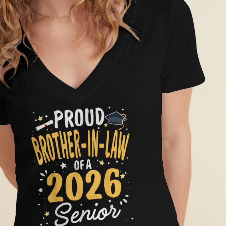 Proud Brother-In-Law Of A Class 2026 Senior Graduation 2026 Women's Jersey Short Sleeve Deep V-Neck Tshirt