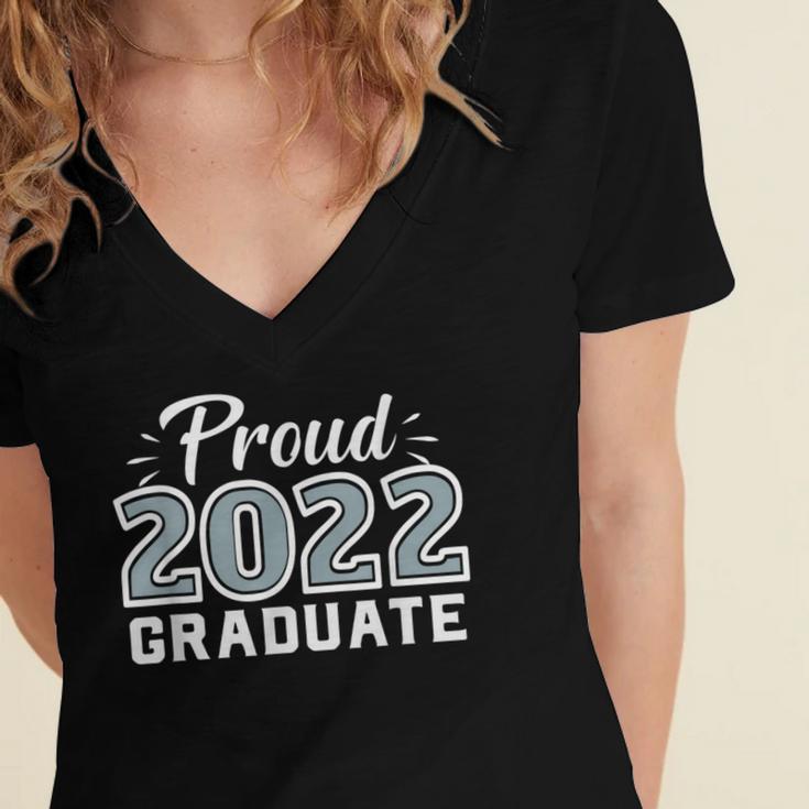 Proud Class Of 2022 Graduate Graduation Women's Jersey Short Sleeve Deep V-Neck Tshirt