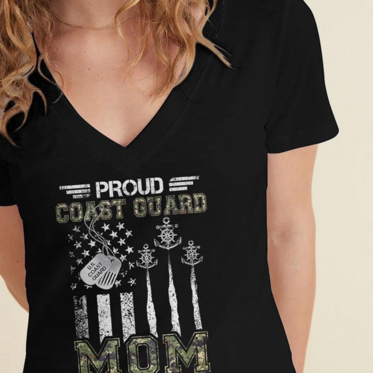 Proud Coast Guard Mom US Coast Guard Graduation Mom Women's Jersey Short Sleeve Deep V-Neck Tshirt