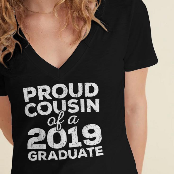 Proud Cousin Of A 2019 Graduate Class Graduation Women's Jersey Short Sleeve Deep V-Neck Tshirt