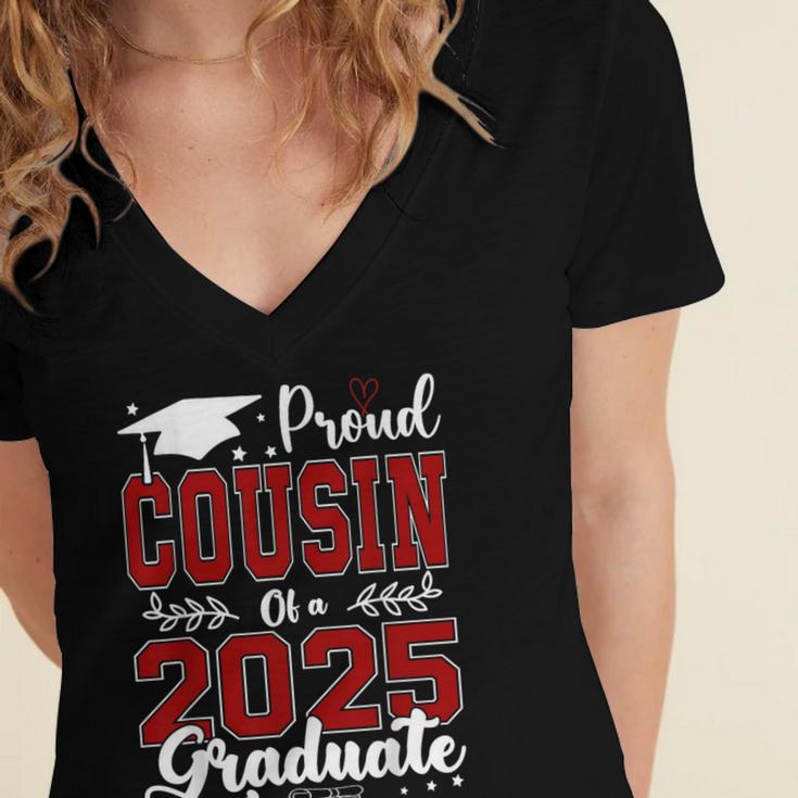 Proud Cousin Of A 2025 Graduate For Graduation Women's Jersey Short Sleeve Deep V-Neck Tshirt