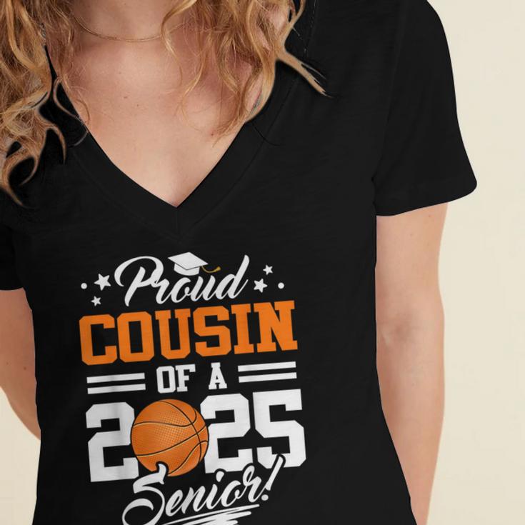 Proud Cousin Of A 2025 Senior Basketball Graduation Women's Jersey Short Sleeve Deep V-Neck Tshirt