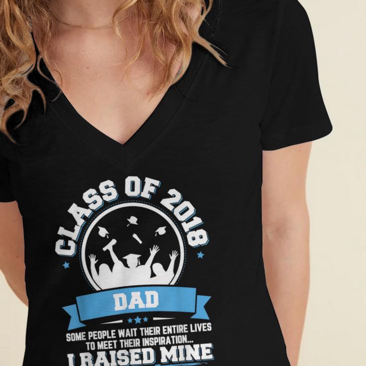 Proud Dad Of A Class Of 2018 Graduate TShirt Graduation Women's Jersey Short Sleeve Deep V-Neck Tshirt