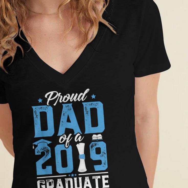 Proud Dad Of A Class Of 2019 Graduate TShirt Graduation Women's Jersey Short Sleeve Deep V-Neck Tshirt