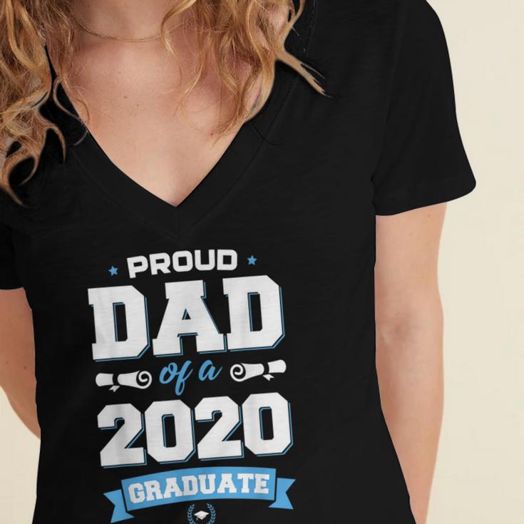 Proud Dad Of A Class Of 2020 Graduate TShirt Graduation Women's Jersey Short Sleeve Deep V-Neck Tshirt