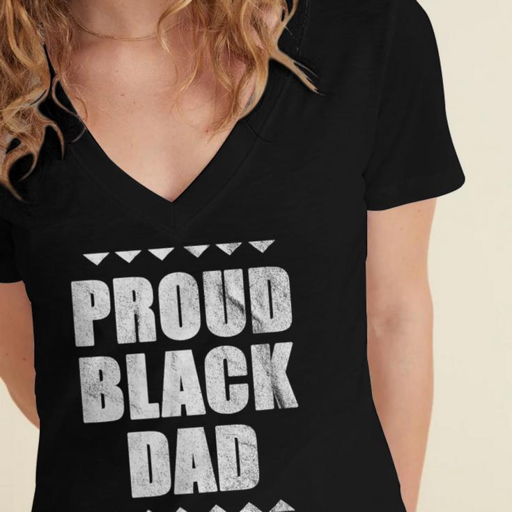 Proud Dad Father's Day Graduation Holiday Women's Jersey Short Sleeve Deep V-Neck Tshirt