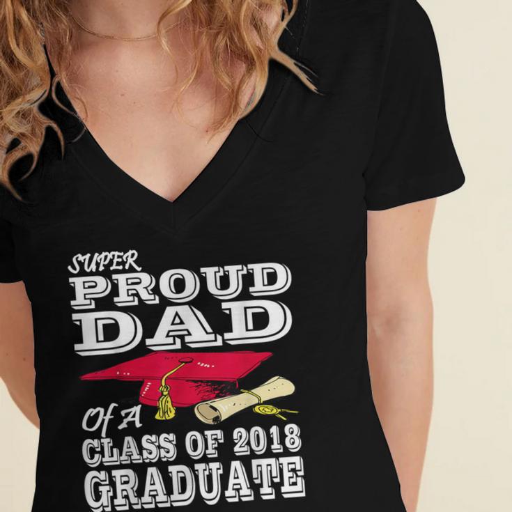 Proud Dad Graduation Shirt 2018 Graduate Tee Women's Jersey Short Sleeve Deep V-Neck Tshirt