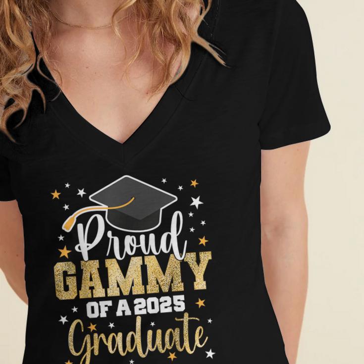 Proud Gammy Of A Class Of 2025 Graduate Senior Graduation Women's Jersey Short Sleeve Deep V-Neck Tshirt
