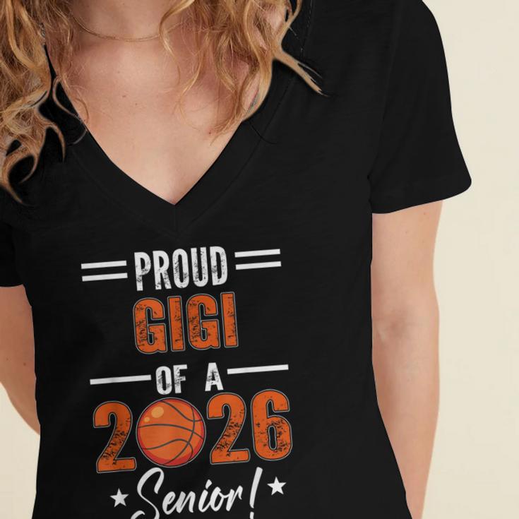 Proud GIGI Of 2026 Senior Basketball Student Graduation Women's Jersey Short Sleeve Deep V-Neck Tshirt