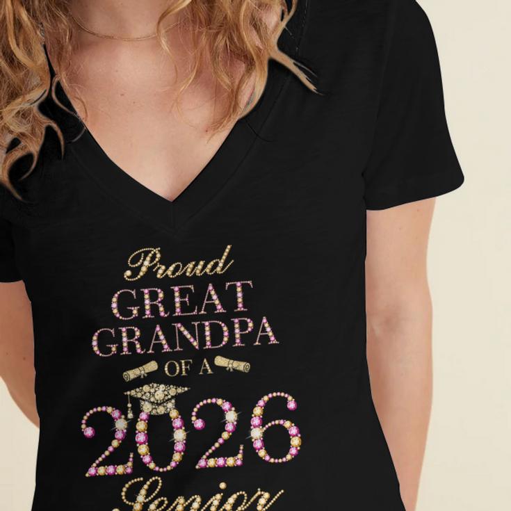Proud Great Grandpa Of A 2026 Senior Graduate Graduation Women's Jersey Short Sleeve Deep V-Neck Tshirt
