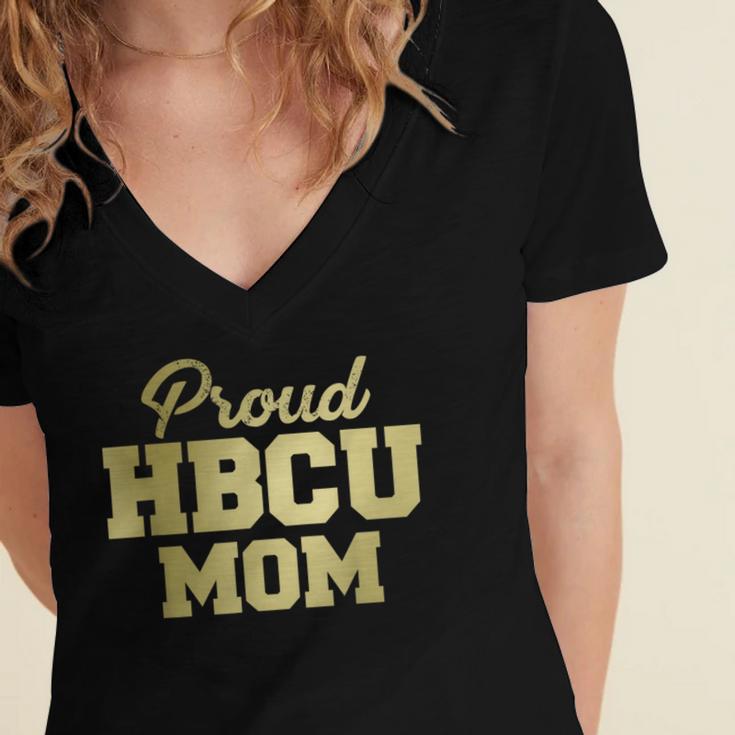 Proud HBCU Mom Graduation College Women's Jersey Short Sleeve Deep V-Neck Tshirt