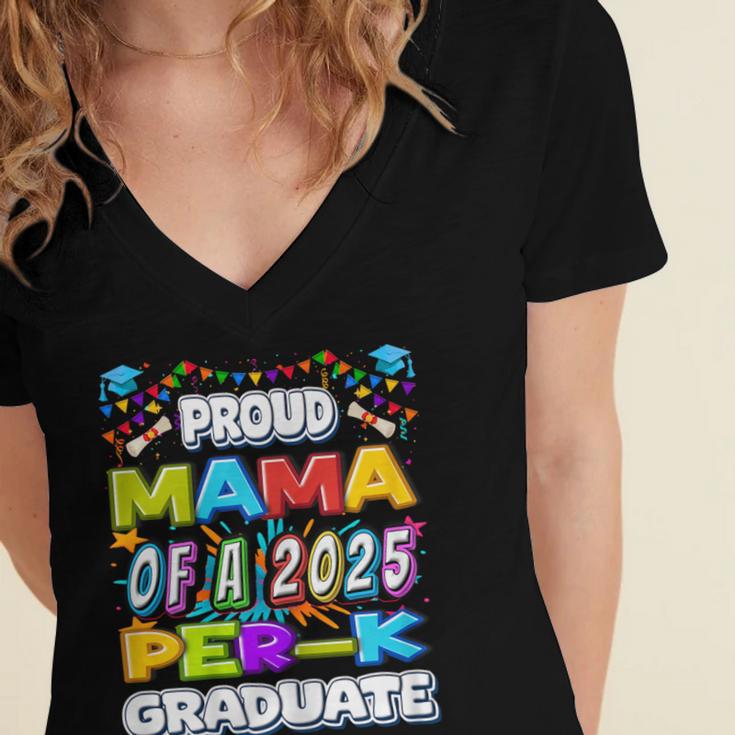 Proud MAMA Of a 2025 PRE-K Graduate -Graduation Women's Jersey Short Sleeve Deep V-Neck Tshirt