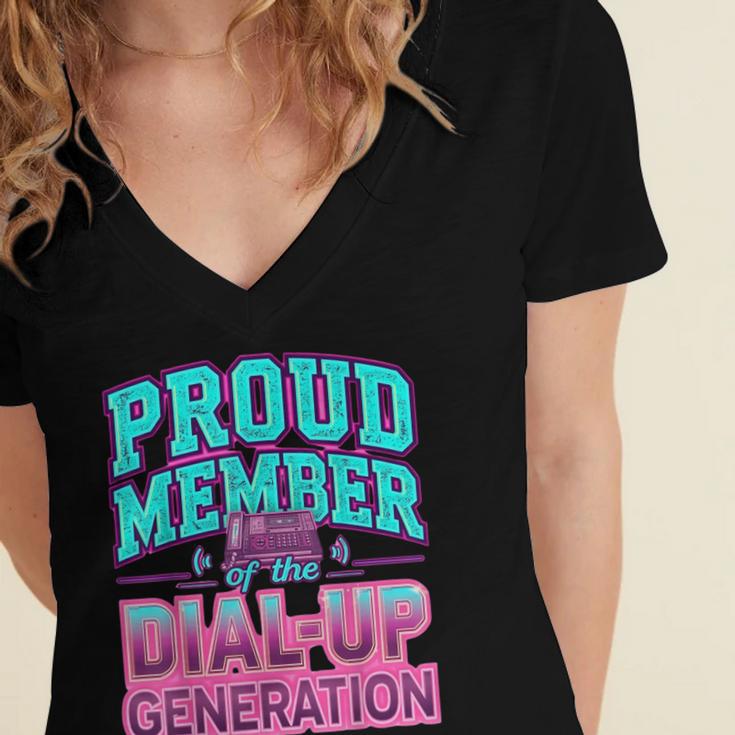 Proud Member Of The Dial Up Club Tech Nostalgia Top Women's Jersey Short Sleeve Deep V-Neck Tshirt