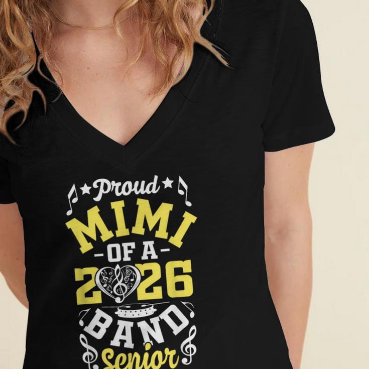 Proud Mimi Of a Band Senior 2026 Graduation Women's Jersey Short Sleeve Deep V-Neck Tshirt