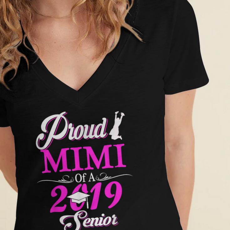 Proud MIMI Of A Class 2019 Senior Tshirt Graduation Women's Jersey Short Sleeve Deep V-Neck Tshirt