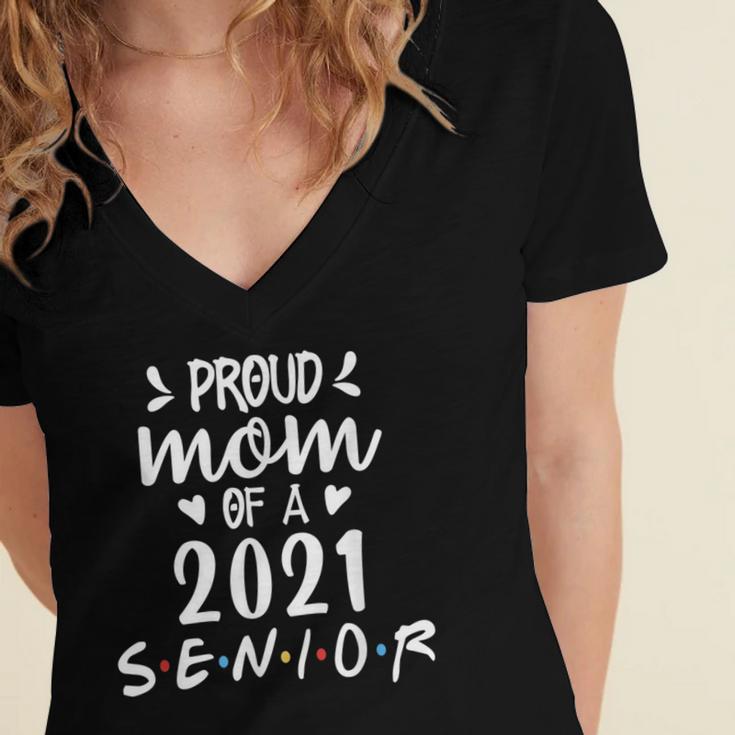 Proud Mom Of a 2021 Senior Graduation Women's Jersey Short Sleeve Deep V-Neck Tshirt