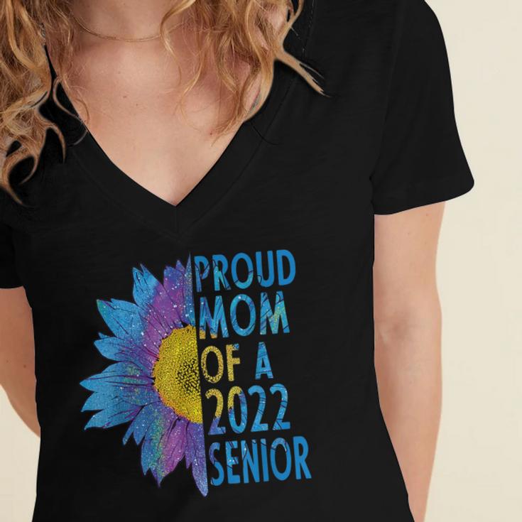 Proud Mom Of a 2022 Senior Shirt Graduation 2022 Women's Women's Jersey Short Sleeve Deep V-Neck Tshirt