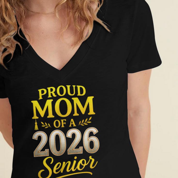 Proud Mom Of A 2026 Senior Graduation Pride Women's Jersey Short Sleeve Deep V-Neck Tshirt
