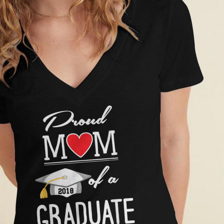 Proud Mom Of A High School Graduation Senior Mom Shirt Women's Jersey Short Sleeve Deep V-Neck Tshirt