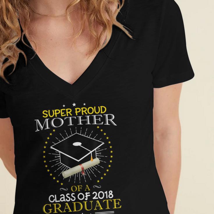 Proud Mother The Class Of 2018 Graduate Graduation Shirt S3 Women's Jersey Short Sleeve Deep V-Neck Tshirt