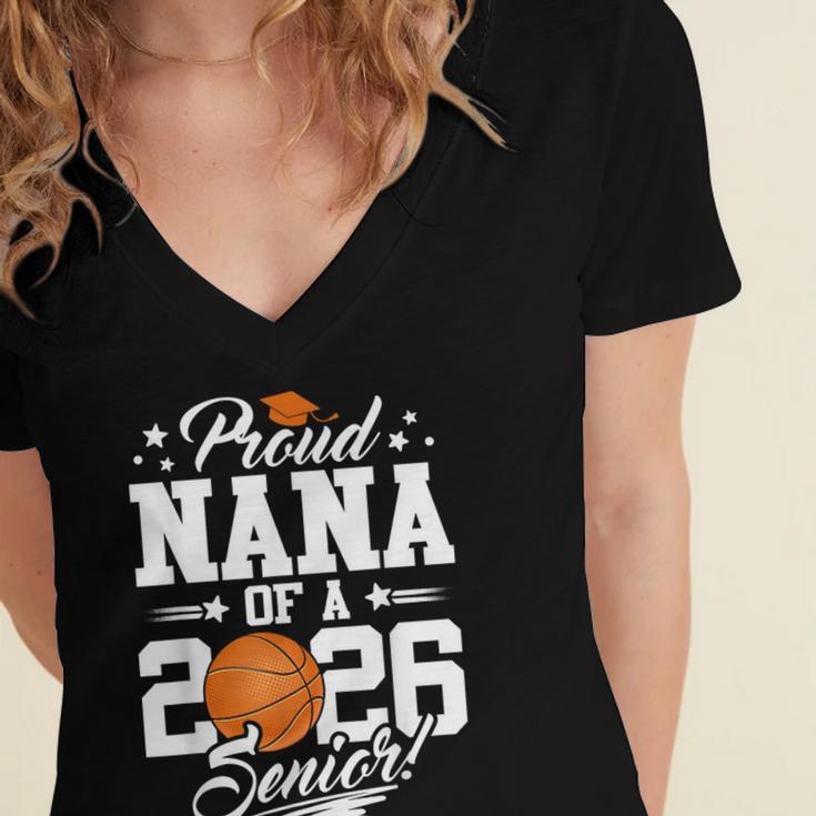 Proud Nana Of A 2026 Senior Basketball Graduation Women's Jersey Short Sleeve Deep V-Neck Tshirt