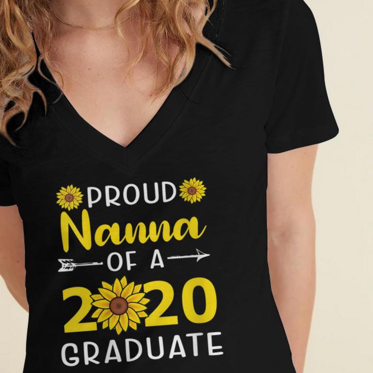 Proud Nanna Of 2020 Graduate Class Of 2020 Graduation Women's Jersey Short Sleeve Deep V-Neck Tshirt