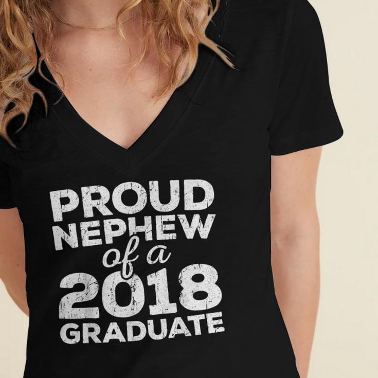 Proud Nephew Of A 2018 Graduate Class Graduation Women's Jersey Short Sleeve Deep V-Neck Tshirt