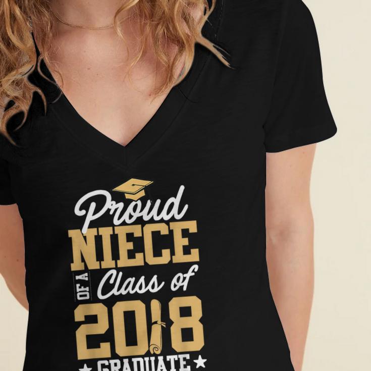 Proud Niece Graduation Shirts For Family 2018 Women's Jersey Short Sleeve Deep V-Neck Tshirt