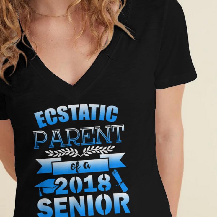 Proud Parent Of a 2018 Senior Graduation Women's Jersey Short Sleeve Deep V-Neck Tshirt