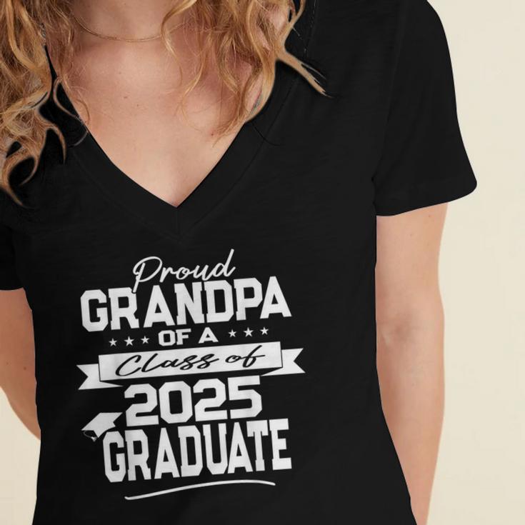 Proud Parent Class Of 2025 Graduate Graduation Ceremony Women's Jersey Short Sleeve Deep V-Neck Tshirt