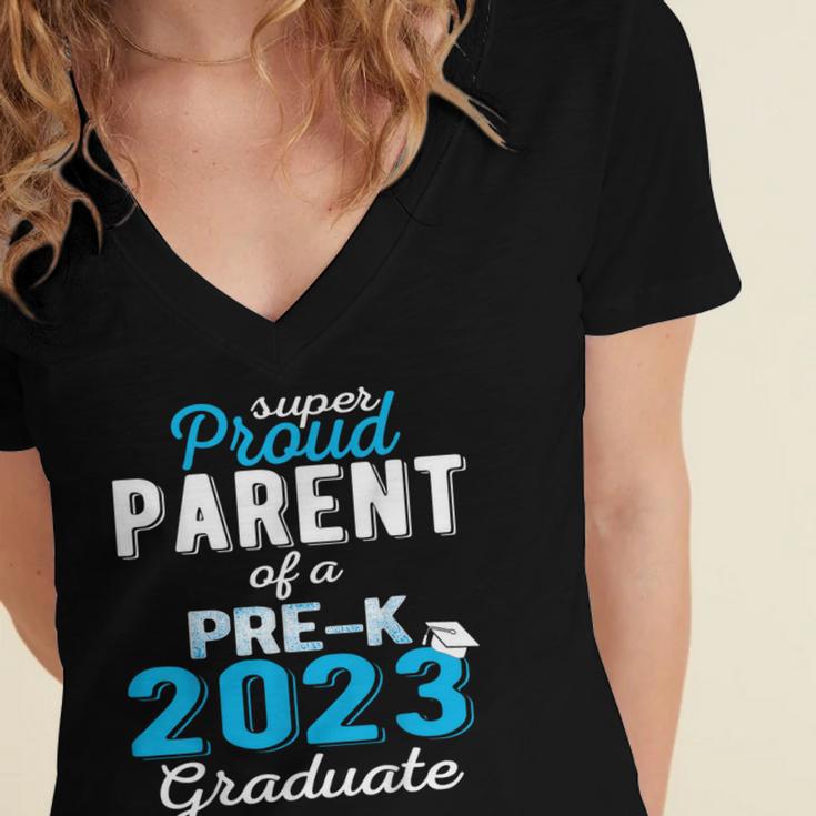 Proud Parent Of Pre K School Graduate 2023 Graduation Parent Women's Jersey Short Sleeve Deep V-Neck Tshirt