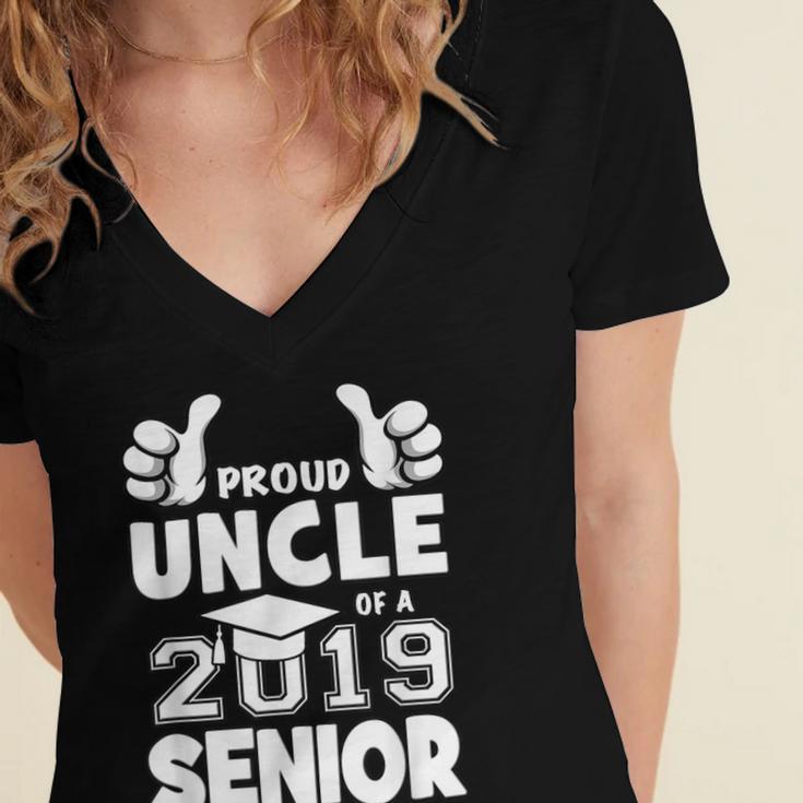 Proud Uncle Of A 2019 Senior School Graduation Shirt Women's Jersey Short Sleeve Deep V-Neck Tshirt