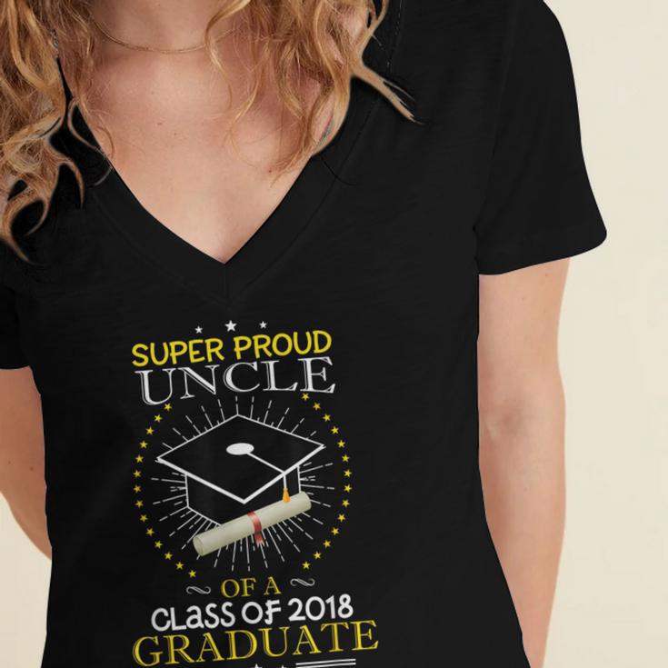 Proud Uncle The Class Of 2018 Graduate Graduation Shirt S2 Women's Jersey Short Sleeve Deep V-Neck Tshirt