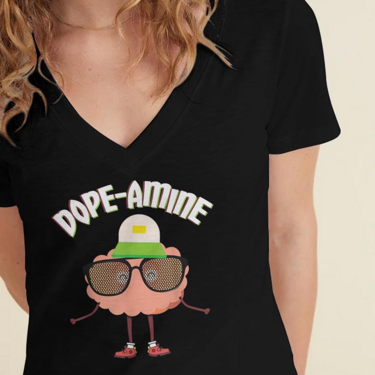Psychology Major PsyD PhD 2024 Dopamine Graduation Women's Jersey Short Sleeve Deep V-Neck Tshirt
