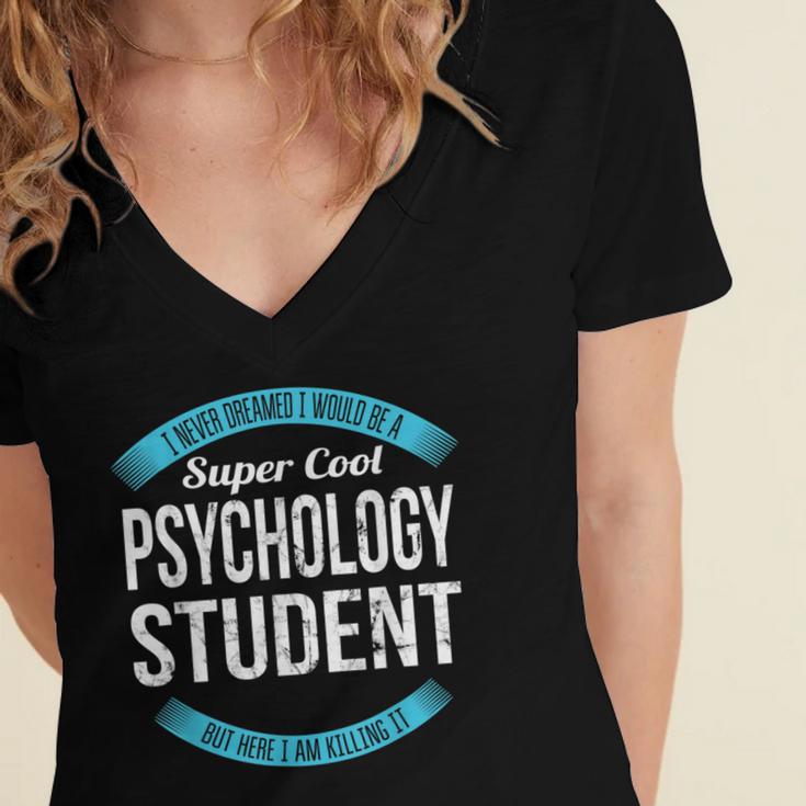 Psychology Student Tshirt Graduation Women's Jersey Short Sleeve Deep V-Neck Tshirt