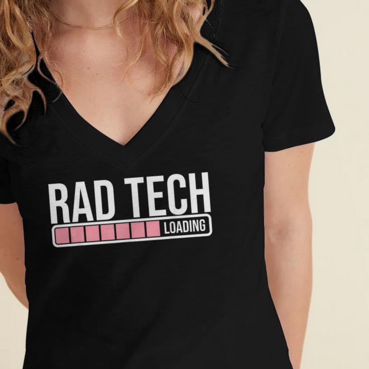 Rad Tech Loading Future Radiology Student Graduation Women's Jersey Short Sleeve Deep V-Neck Tshirt