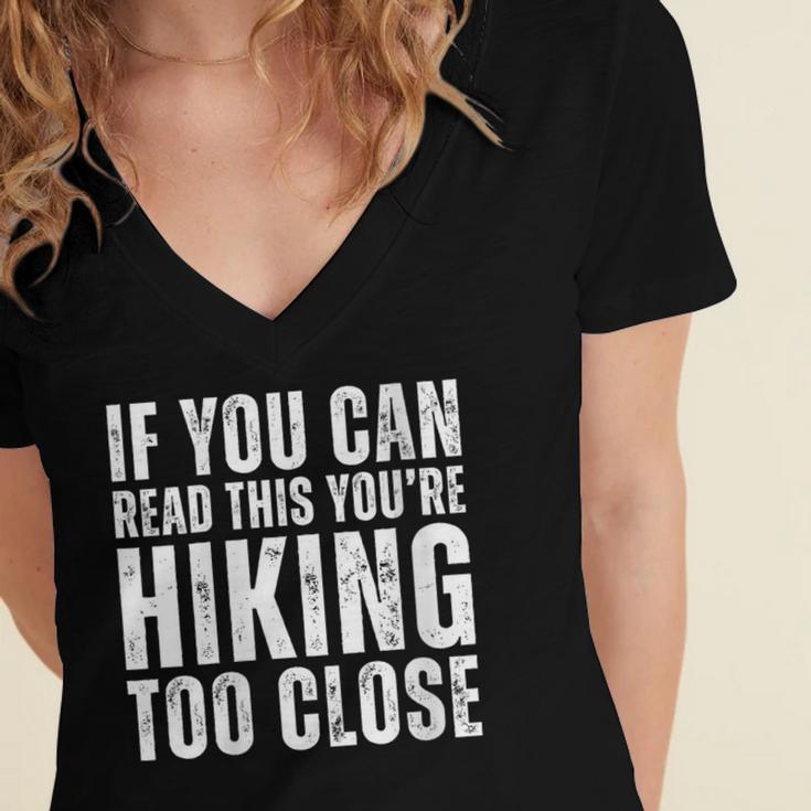 If You Can Read This Hiking Lover Introvert Hiker Women's Jersey Short Sleeve Deep V-Neck Tshirt If You Can Read This Hiking Lover Introvert Hiker Women's Jersey Short Sleeve Deep V-Neck Tshirt